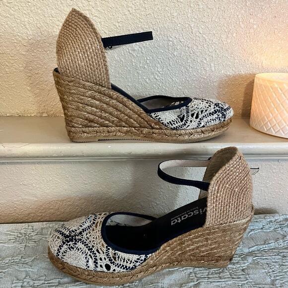 Viscata Barcelona Satuna Limited Edition Canvas Espadrille Wedges Size 9 EU 40 - Picture 2 of 13